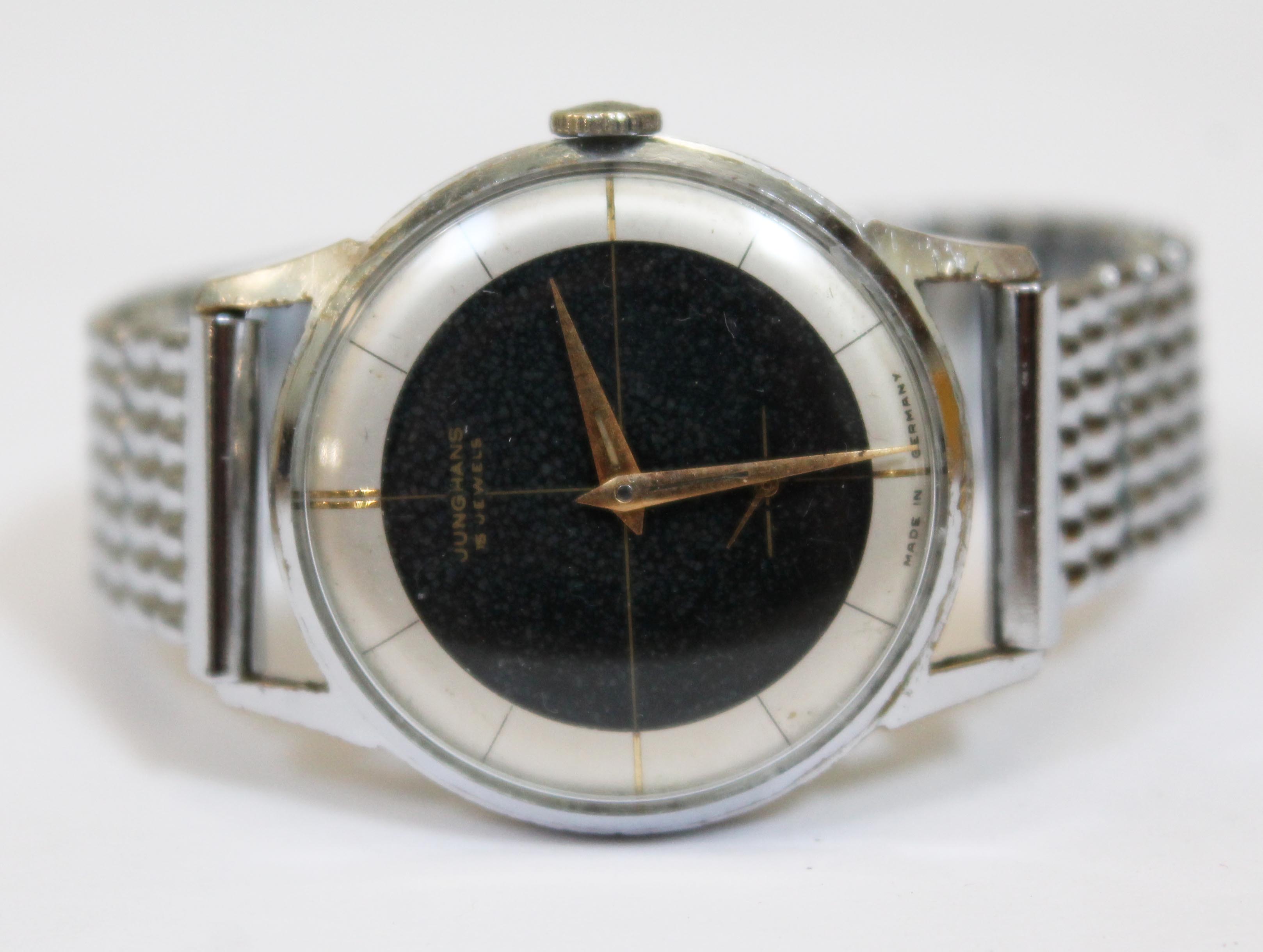 A Junghans vintage wristwatch with 'bulls eye' dial.