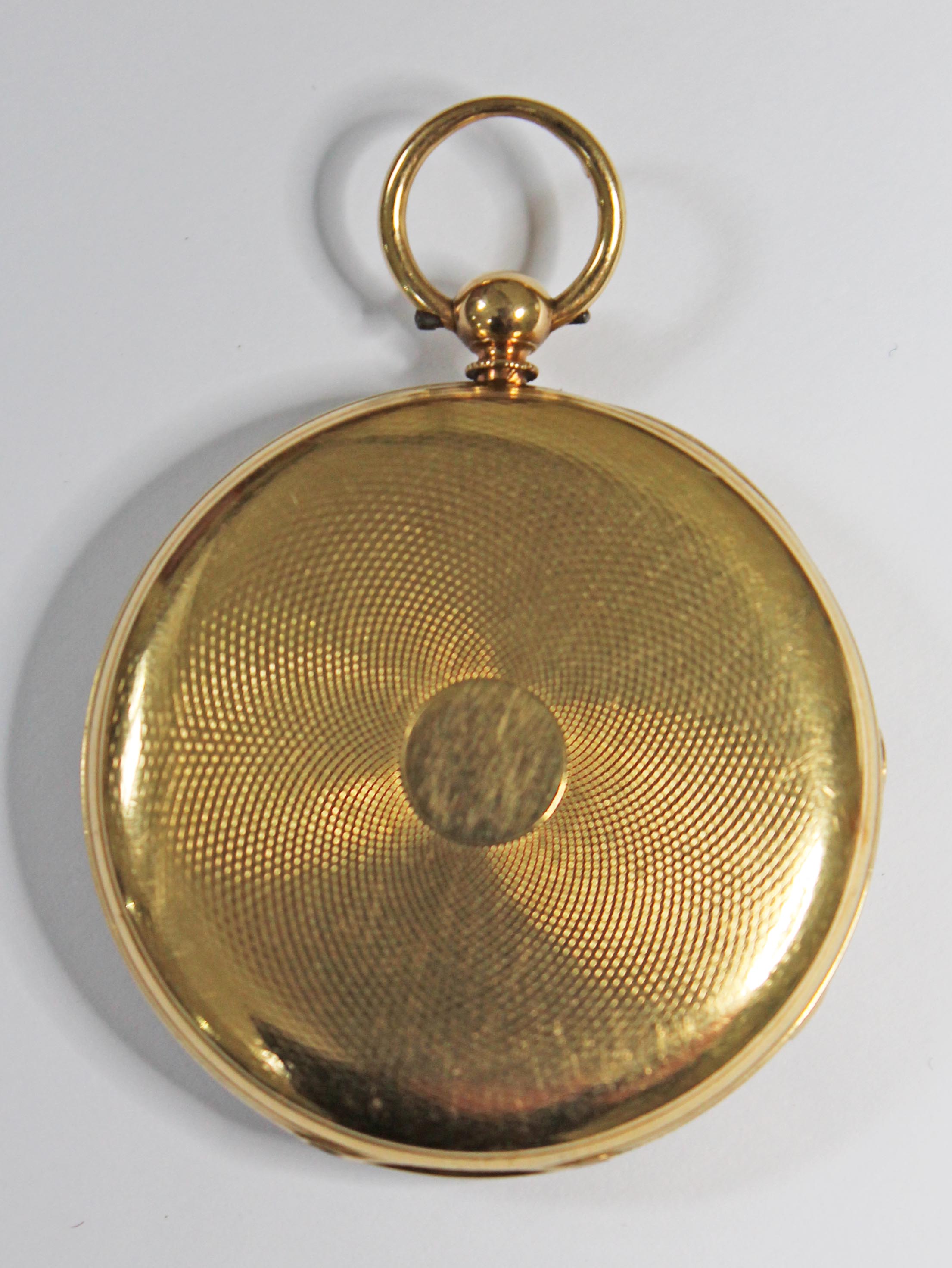 An early Victorian 18ct gold pocket watch with open face pocket watch, enamel dial with Roman - Image 2 of 7