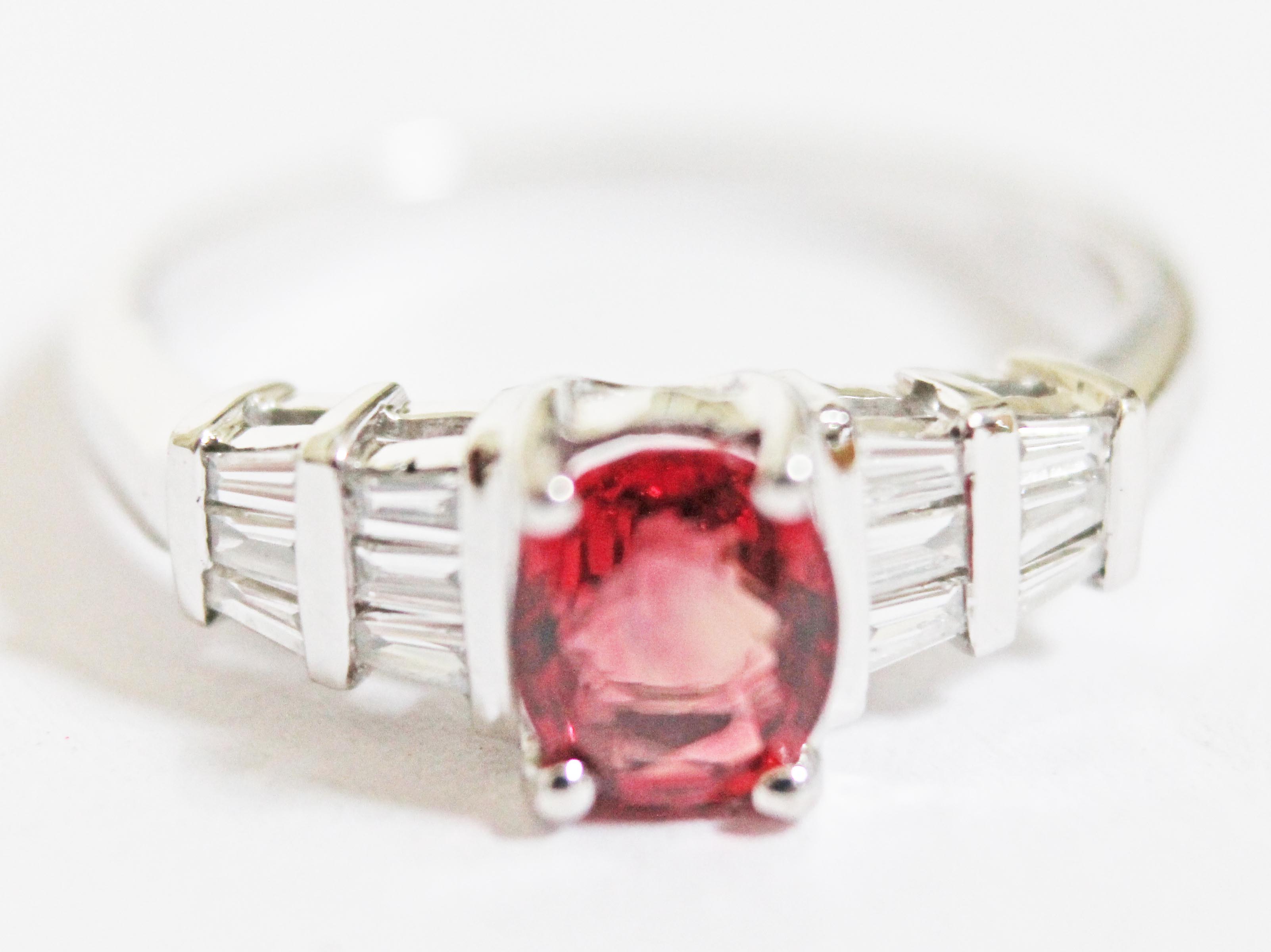 A hallmarked 18ct white gold diamond Tanzanian ruby ring, gross wt. 2.9g, size N, with copy of - Image 2 of 2