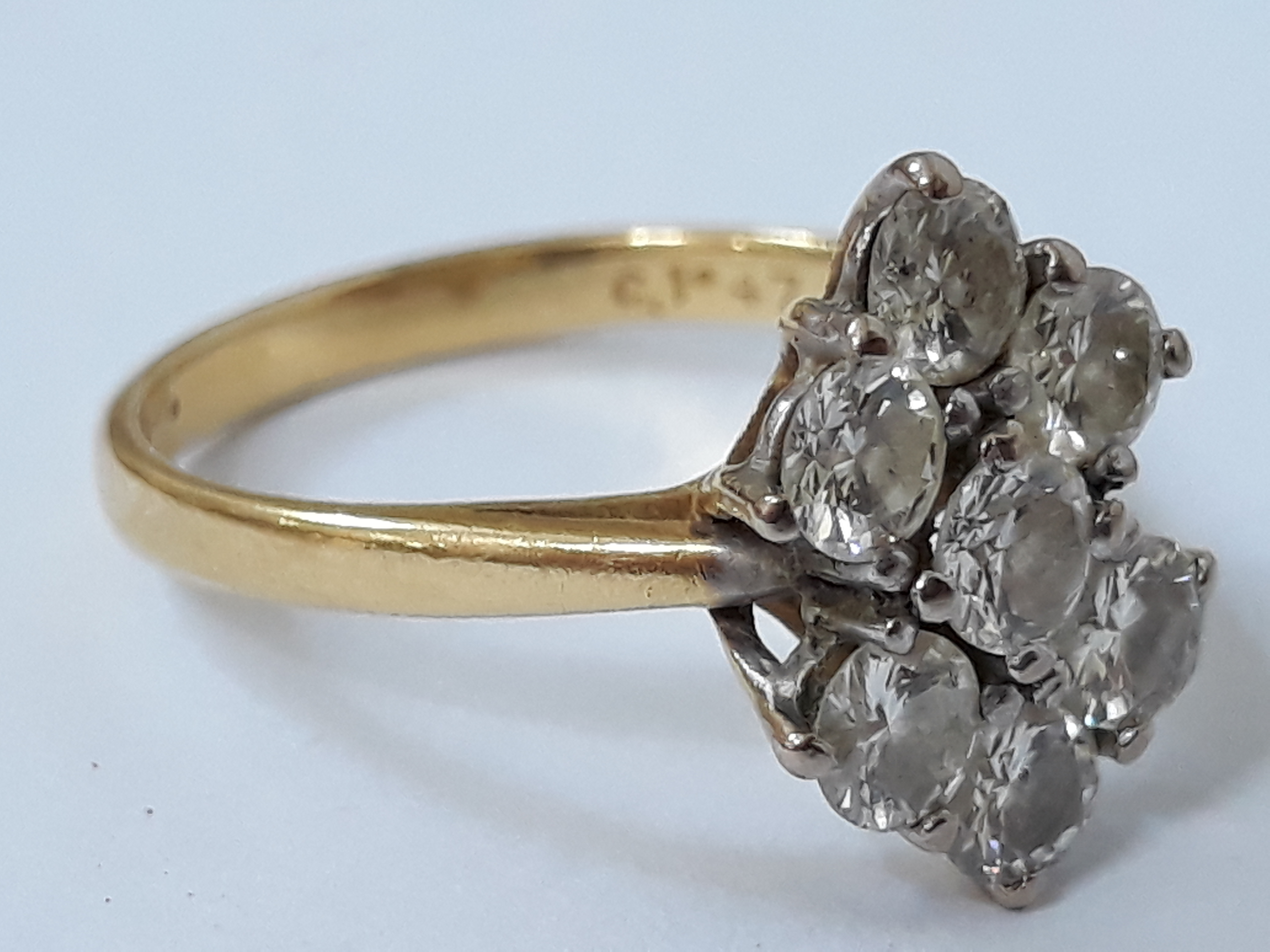 A seven stone diamond ring, total approx. diamond weight 1.40 carats, band hallmarked 18ct gold, - Image 11 of 11