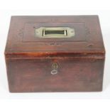 A 19th Century leather bound fold out stationary box, length 21cm.