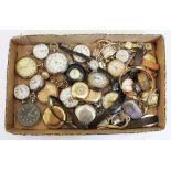 A mixed lot of pocket watches and wristwatches.