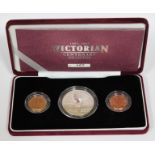 1901-2001 Victorian Centenary three coin set comprising 1901 sovereign, 2001 sovereign and silver