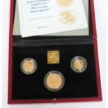 1995 gold proof sovereign set comprising half sovereign, sovereign and double sovereign, boxed