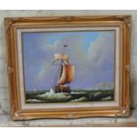 Raymond Gilronan, sailing boat, oil on canvas, signed, framed 67cm x 57cm.