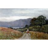 Richard Wane (1852-1904), country landscape, watercolour, 28cm x 18cm, signed lower right and