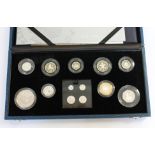 The Queens 80th Birthday Collection 13 silver proof coin set, boxed with certificate.