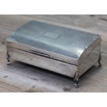 A hallmarked silver box, length 17cm.