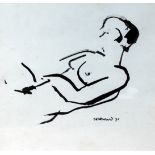 James Lawrence Isherwood (1917-1989), untitled nude, watercolour, 29cm x 29cm, signed, glazed and