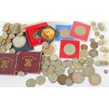 A collection of silver proof and other coins, George III and later.