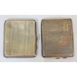 Two hallmarked silver cigarette cases, wt. 8oz.