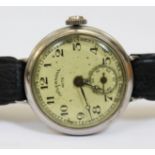 A 1920s Ingersoll Mite trench type wristwatch.