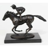 A contemporary bronze 'Champion Finish', signed 'David Cornell' and dated 1985, length 23.5cm.