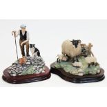 Two Border Fine Arts models 'Time for Reflection' and another of sheep. Condition - good, each model