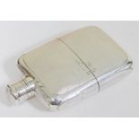 A Victorian silver hip flask, Thomas Johnson I, London 1869, length 12.5cm, wt. 5 1/2oz.