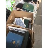 THREE BOXES OF STAMP ALBUMS AND LOOSE STAMPS T4