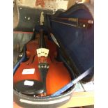 A MODERN VIOLIN AND CASE