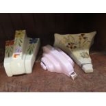 THREE ART DECO POTTERY WALL VASES