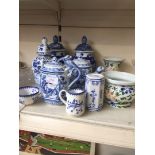 BLUE AND WHITE POTTERY ETC.