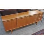 A 1960s teak sideboard, length 198cm.