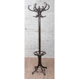 A Simpoles bent wood hat and coat stand, height 195cm.