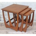 A G-Plan teak nest of tables, height 51cm, width 51cm, depth 50cm.