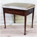 An Edwardian mahogany piano stool, height 53cm.