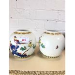 A pair of Chinese porcelain ginger jars, 20th Century, no covers. Condition - good, no chips, no