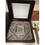 Chinese Canton tray set in a box - damaged