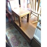 A modern oak two tier coffee table and matching nest of two tables.