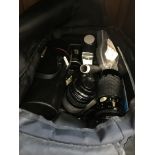 Bag of camera lenses