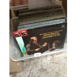 A box of classical LPs