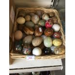 Basket of onxy and decorative eggs