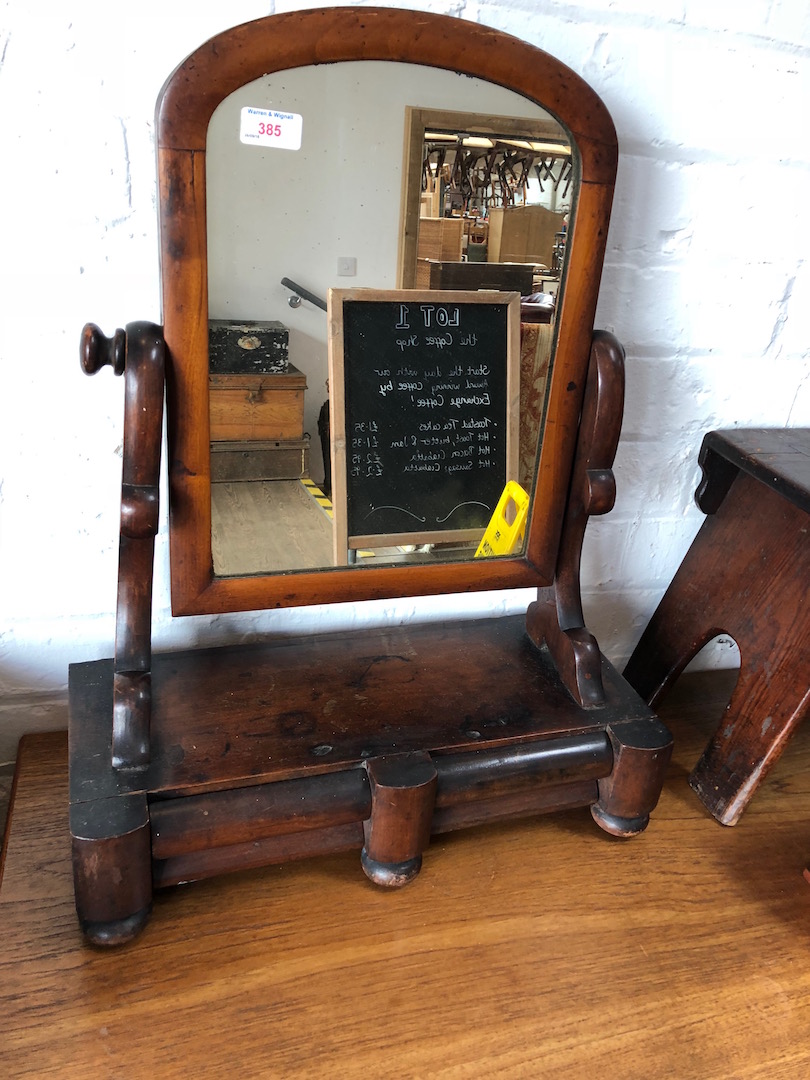 A Victorian mahogany toilet mirror.