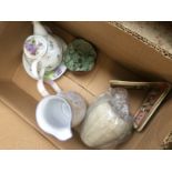 A box of modern pottery