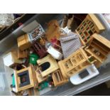 Crate of dolls house furniture