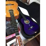 A Hohner acoustic guitar and another together with hard case