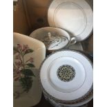 A box of mixed pottery, incl Worcester and Spode