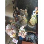 Five porcelain figures