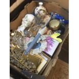 Box of pottery and ornaments