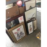 A group of oriental artwork/prints