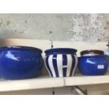 Four pottery jardinieres