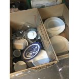 2 boxes of mixed pottery