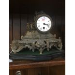 Metal French mantel clock
