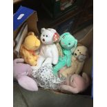 A box containing 7 Beanie Baby collectables