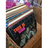 A box of LPs - country, folk and soul