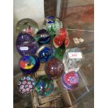 13 glass paperweights