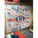 A framed Jubilee flag 1910 to 1935