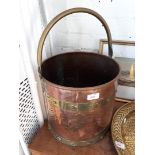 A copper coal bucket