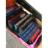 A box of various books including Folio Society, The Greek Myths, Oliver Twist, etc